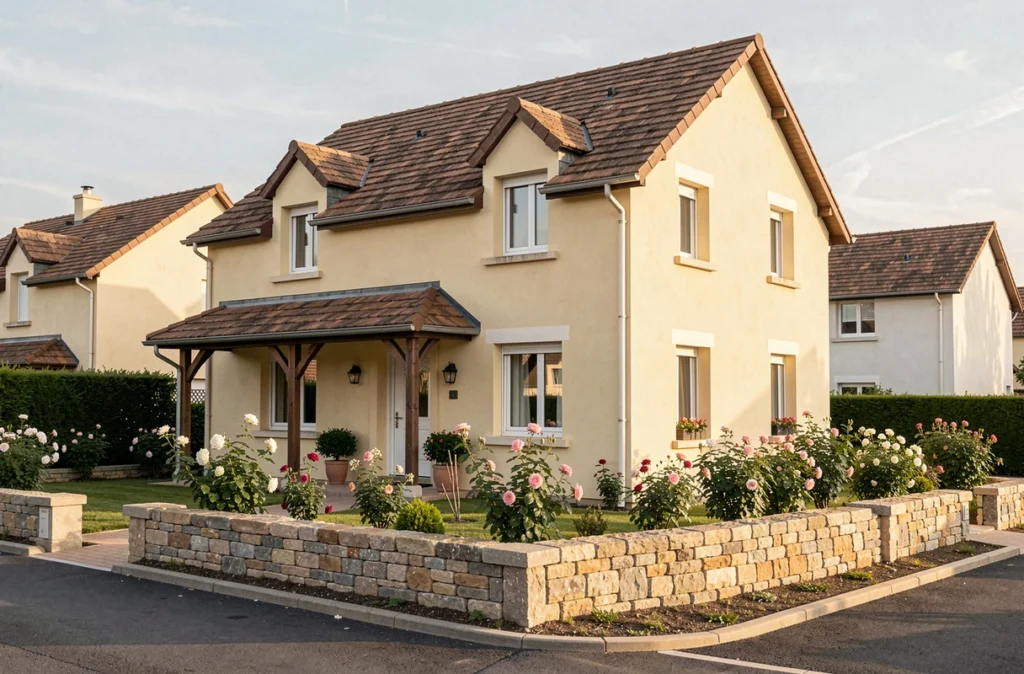 Maison traditionnelle à deux étages avec jardin construite par Tanaïs Habitat près de Pau